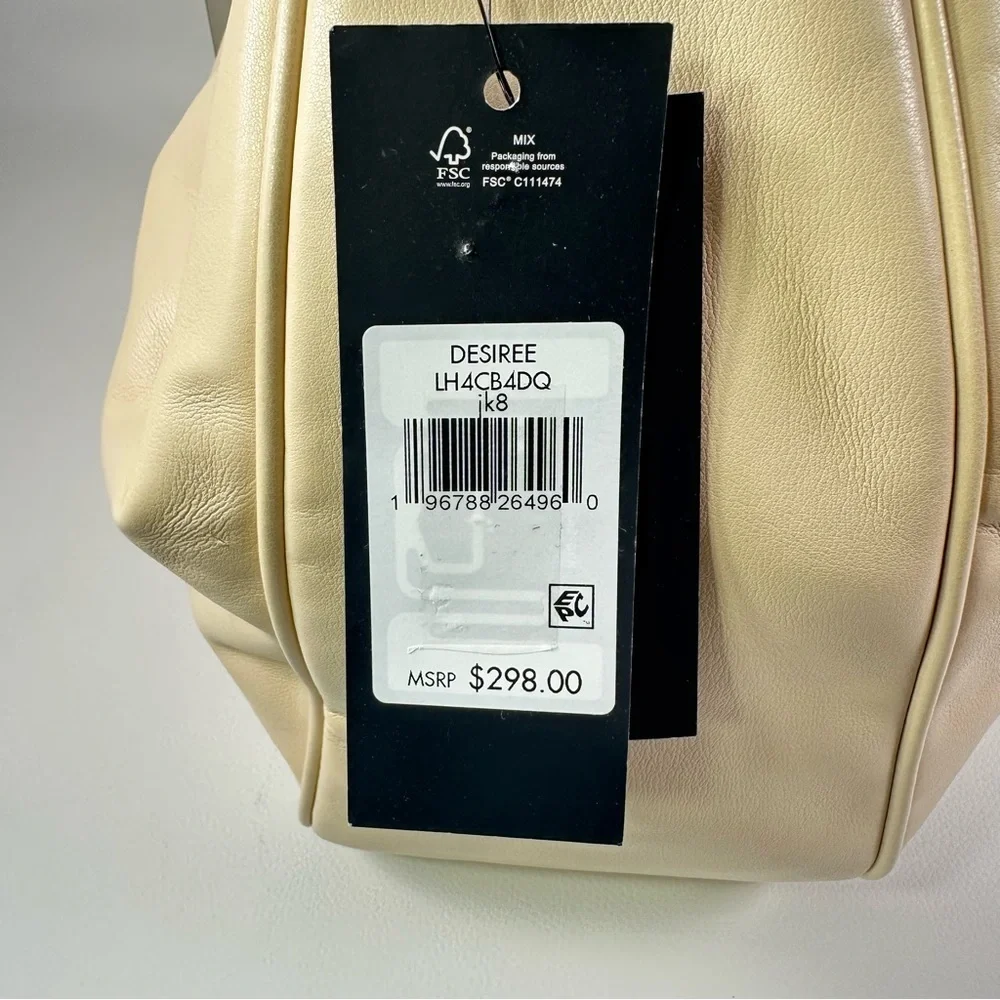 NEW Karl Lagerfeld Cream Desiree Leather Shoulder Crossbody Drawstring Bag - Picture 7 of 16